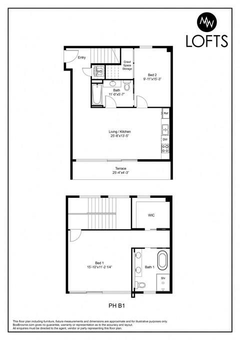 a floor plan of the loft